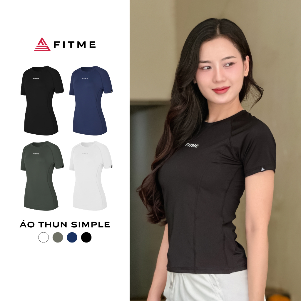 Áo tập gym yoga nữ Fitme Simple thun basic cổ tròn thoáng khí thấm hút tốt ATSP01 | BigBuy360 - bigbuy360.vn
