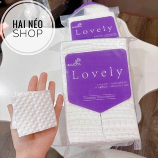 210 miếng bông tẩy trang dập nổi, dai mịn, chống xơ bông ALUCOS Lovely Cotton Pads