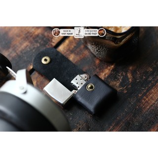 Bao đựng Zippo Da Bò Nâu Đất RAM Leaher bảo vệ chống trầy zippo