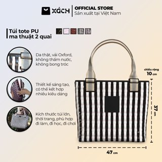 Túi Tote PU Ma Thuật 2 Quai, Kiểu Dáng Có Thể Thay Đổi, Chính Hãng XáchTM