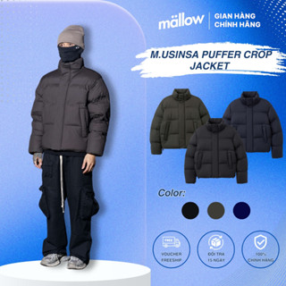 Áo phao lông M.USINSA PUFFER CROP JACKET ( Chính Hãng ) phong cách nam nữ Hàn Quốc
