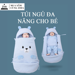 Túi Ngủ Cho Bé Sơ Sinh Mùa Đông, Nôi Ngủ Đa Năng ZIHA, 2 Màu Xanh Hồng Bông Dày Dặn Có Thể Tháo Rời