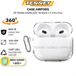 Vỏ Ốp Case Airpod Silicon Trong Suốt Bảo Vệ Bao Đựng Tai Nghe Không Dây Bluetooth 1/2/Pro