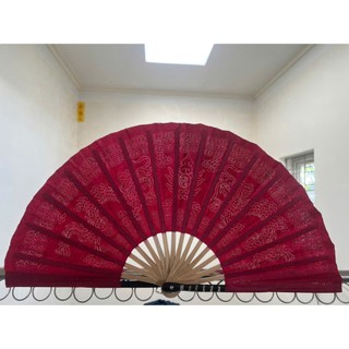 Quạt Sừng, Giấy Dó châm kim Rồng Chầu Mặt Nguyệt, Dài 30cm, 35cm, 40cm