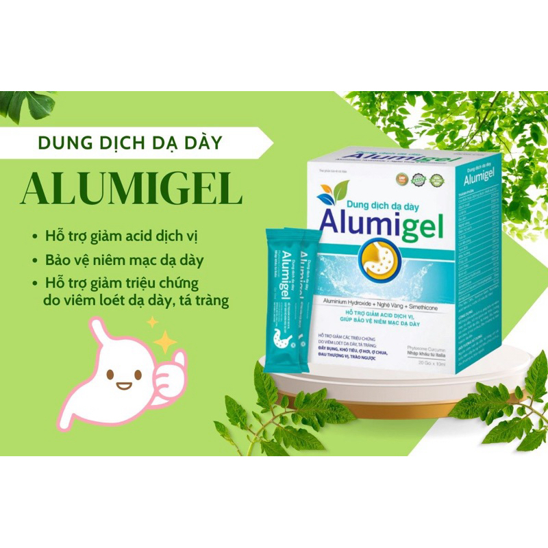 Dung Dịch Dạ Dày ALUMIGEL – Hỗ Trợ Bảo Vệ Niêm Mạc Dạ Dày (Hộp 20 gói)