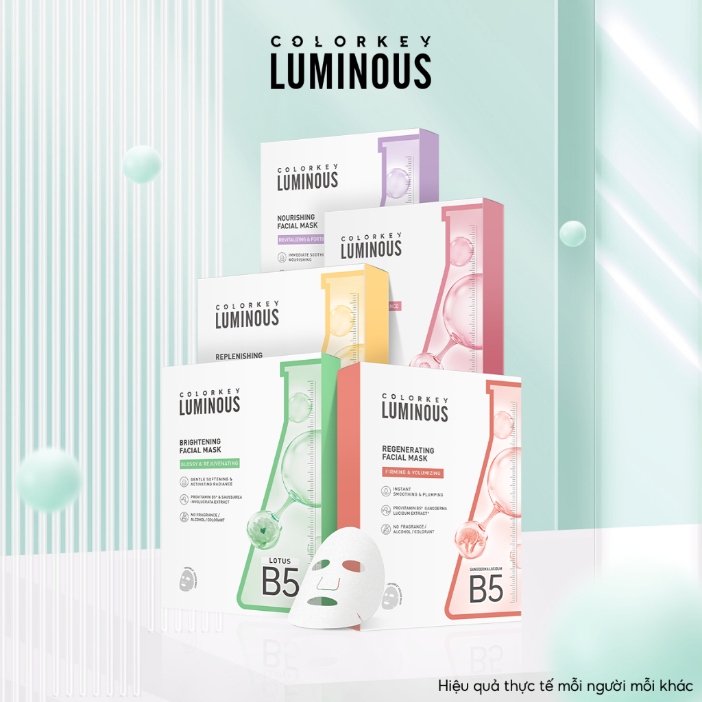 Combo 5 Hộp  Mặt Nạ Giấy COLORKEY LUMINOUS Vitamin B5 Giúp Cấp Ẩm Cho Da Mịn Màng 10 miếng/hộp | BigBuy360 - bigbuy360.vn