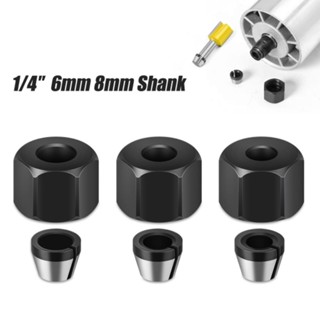  Đầu Kẹp Mũi Soi Gỗ Chuyển Đổi Máy Phay Cầm Tay 1 4 sang 6mm 8mm   gồm 3 ốc và 3 sơmi   