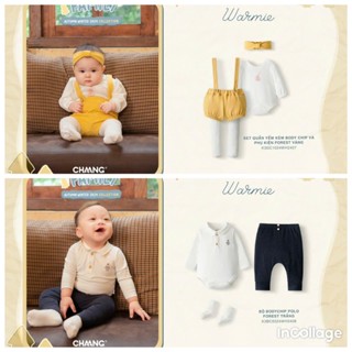 CHAANG set Body chip Polo bé trai, set quần yếm kèm body chip và phụ kiện bé gái Forest AW2024D16