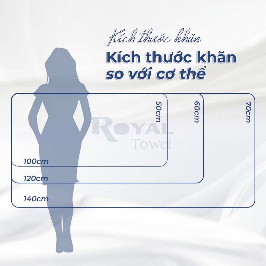 Combo 2 Khăn Tắm 50x100 hoặc 60x120cm Royal Towel 100% Cotton Mềm Mại, Thấm Hút | BigBuy360 - bigbuy360.vn