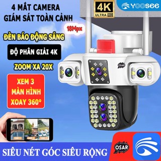 Camera IP Wifi YooSee PTZ 4 MẮT 18MPX, 4K(4096x2160), Xem 3 Màn Hình Cùng Lúc, Zoom 15X, Xem Đêm Có Màu, Góc Siêu Rộng