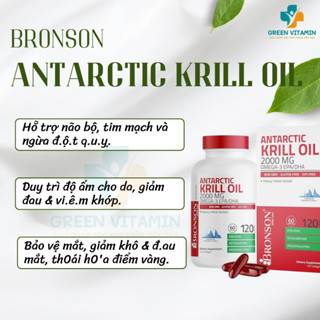 Dầu Nhuyễn Thể Bronson Antarctic Krill Oil Omega 3 EPA/DHA 2000mg Viên Uống Bổ Mắt, Hỗ Trợ Tim Mạch