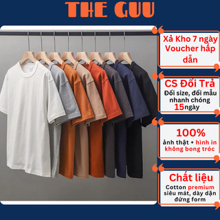 Áo Thun Unisex Nam Nữ Form Rộng Local Brand THE GUU Tay Lỡ Cổ Tròn  Trắng Đen Cho Cặp Đôi TGT96