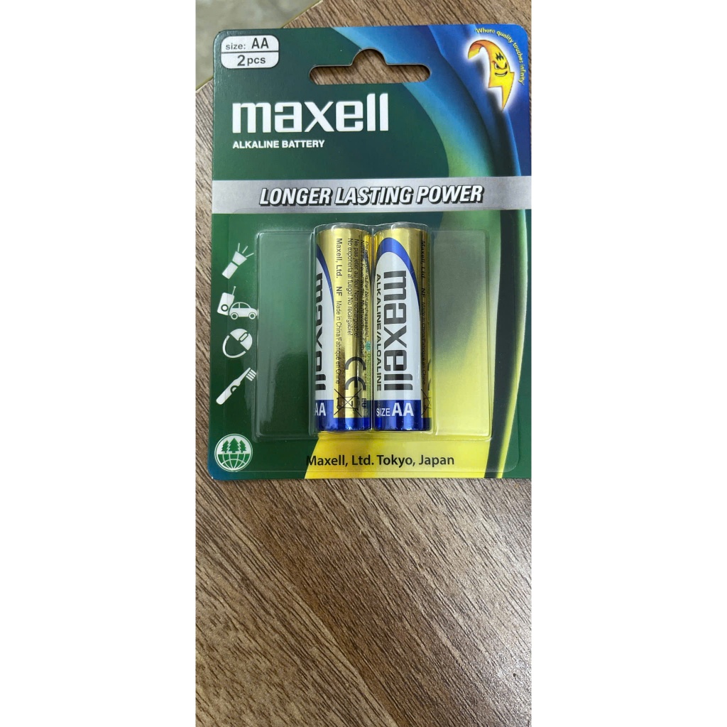 Vỉ 2 viên Pin Khô Alkaline Maxell AA, AAA 1,5V chính hãng