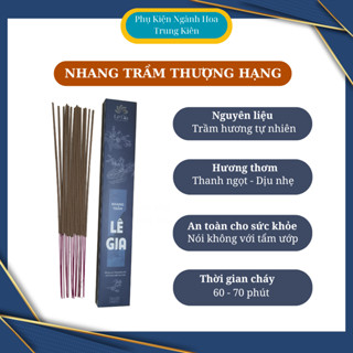 Nhang Trầm Cao Cấp Lê Gia Loại Hộp 80 Que 40cm, Nhang Thơm Tự Nhiên An Toàn Cho Sức Khoẻ Gia Đình