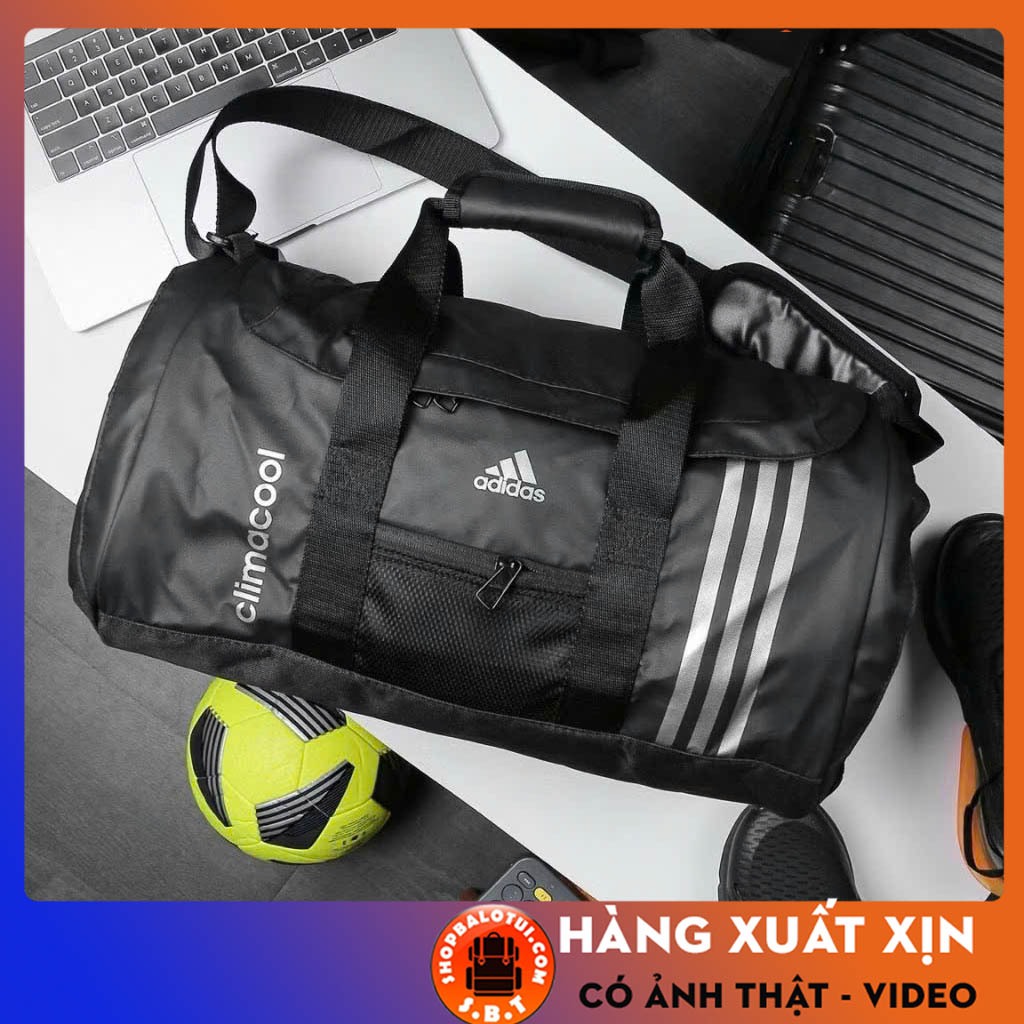 Túi thể thao Adidas Climacool Orange, Túi trống thể thao du lịch nam nữ tròn đựng đồ tập gym có ngăn đựng giày