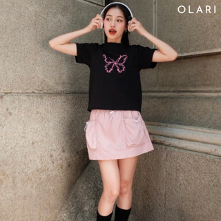 Chân Váy Nữ Lưng Bo Chun Olari Vải Dù Phối Túi Rút - OL370 - Mega Box