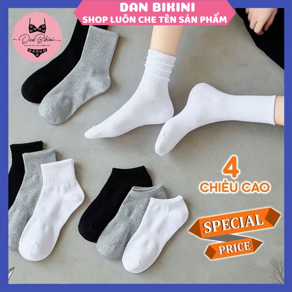 Tất Nam Nữ - Tất vớ cổ cao, cổ thấp chất cotton cao cấp thiết kế sọc đôi chống hôi chân Mẫu T110