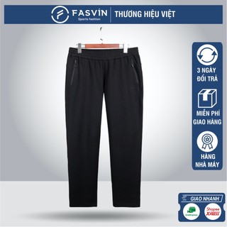  Quần Nỉ Nam Big Size Ống Suông Fasvin DT24203.SG Vải Nỉ Mềm Mại Có Độ Dày Vừa Phải 