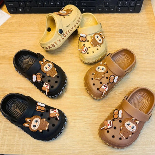 Dép Sục bảo vệ mũi chân viền chữ baby dễ thương nhẹ cho bé hình thỏ labubu