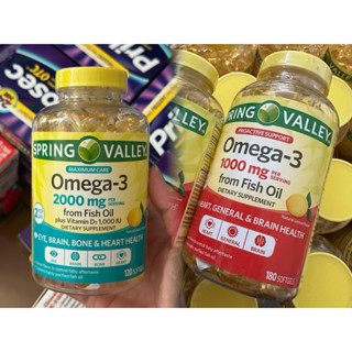 Spring Valley Omega 3 1000mg  Thực Phẩm Bổ Sung Giúp Mắt Sáng, Chắc Khỏe Xương Khớp 180 Viên