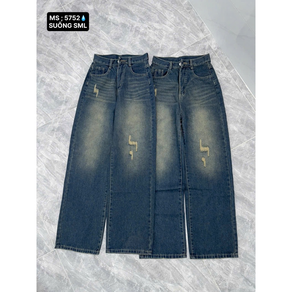 Quần Jean Nữ Ống Suông Rộng Cạp Cao Tulips  ,Quần Bò Jeans Nữ Ống Rộng Phong Cách Ulzzang(5752)