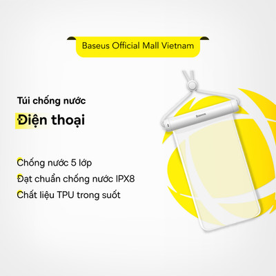 Túi chống nước điện thoại Baseus, Vỏ bảo vệ đa năng. Kích thước điện thoại phù hợp Dưới 7.2 inch