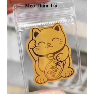 Mèo Thần Tài chiêu tài lộc - Có keo dính có thể dính ở lưng điện thoại hoặc để trong ví