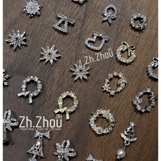  Charm Tết Charm noel ,charm 2025 charm bông tuyết charm giáng sinh cao cấp trang trí móng charm đá gắn móng 