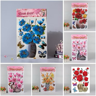 Tranh Dán Tường 3D Nổi Hình Hoa Sẵn Keo Dán,Đề Cal Dán Tường.