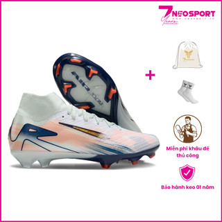 Giày Bóng Đá Cỏ Tự Nhiên Mercurial Vapor 16 Superfly cổ cao MDS009 Xám Xanh FG