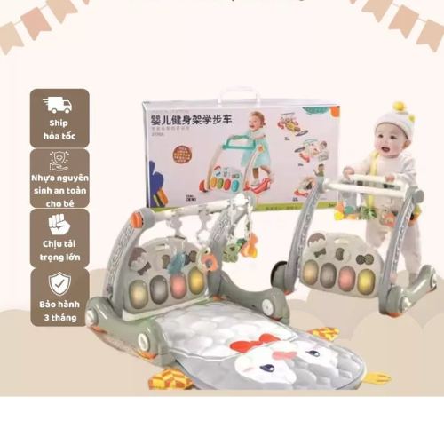 Nubie Thảm Nhạc Cho Bé Sơ Sinh Kiêm Xe Tập Đi 3IN1, Đồ Chơi Cho Trẻ 0-12 Tháng Nằm Chơi, Nghe Nhạc Đàn Piano