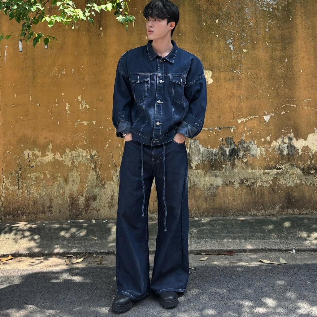 DENIM JACKET - Áo khoác denim xanh chỉ trắng Whose Studio | BigBuy360 - bigbuy360.vn