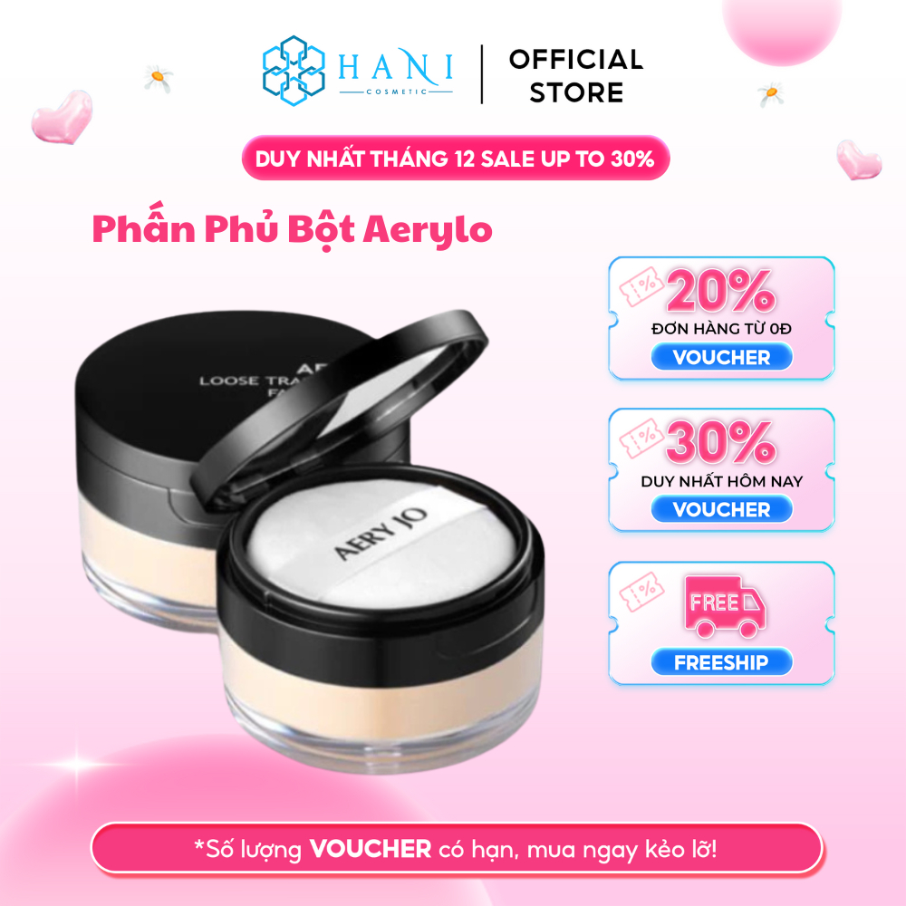Phấn phủ Aery Jo, phấn phủ kiềm dầu dạng bột mịn tạo lớp trang điểm tự nhiên, phấn có nhiều tone chuyên dùng cho make up