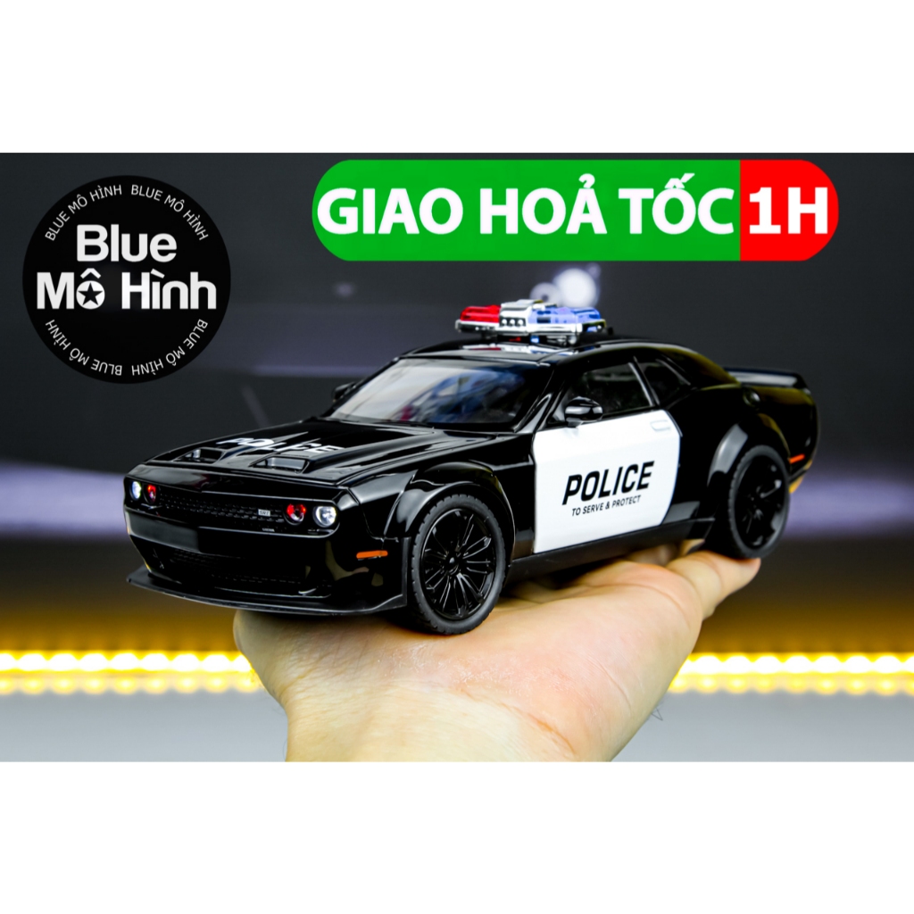 Xe mô hình Dodge Challenger SRT Hellcat Police 1:24 Cảnh sát
