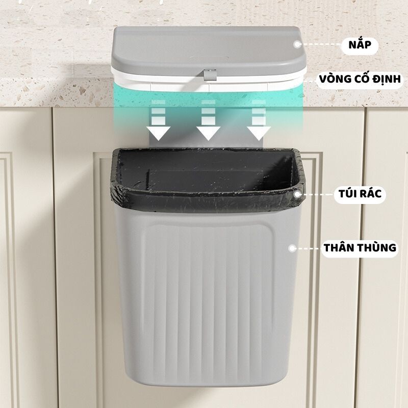 Thùng Rác Treo Tủ ENODA HOME,Gắn Tường,Thùng Rác Nắp Lật Thông Minh Tiện Dụng TR033 | BigBuy360 - bigbuy360.vn