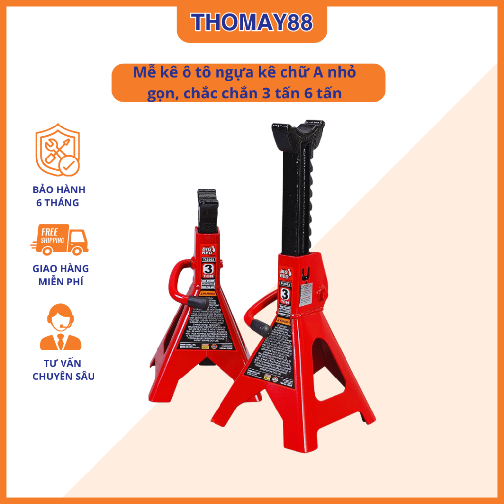 Mễ Kê Ô Tô Ngựa Kê Chữ A - Nhỏ Gọn, Chắc Chắn, Loại 3 Tấn & 6 Tấn