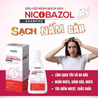  dầu gội hỗ trợ trị nấm gàu và rụng tóc NICOBAZOL chai 100ml 