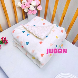 Chăn mùa đông cho bé sơ sinh vải muslin trần bông lót nhung hạt đậu size 100x110 cm