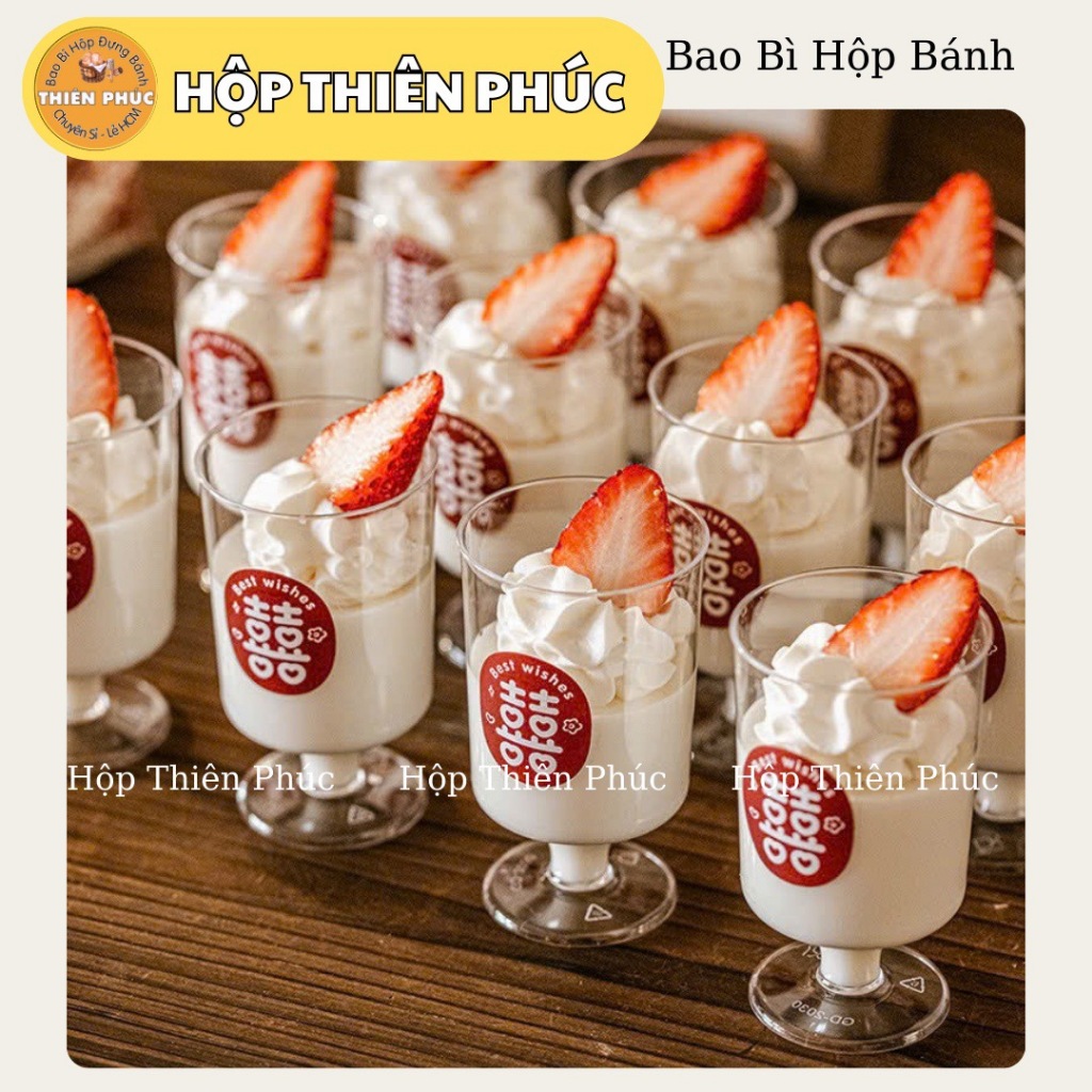100 Ly mousse chan đế 2030 đựng bánh mini trang trí tiệc teabreak - Ly tiramisu 100ml đựng bánh lạnh