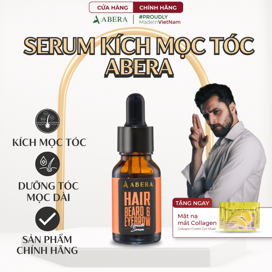  Serum Kích Mọc Tóc Râu Chân Mày Abera 15ml - Kích Thích Mọc Tóc Dưỡng Lông Mày Dài Chắc Khỏe 