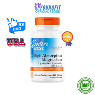 Viên Uống Magnesium Glycinate Doctor’s Best USA Tăng Trí Nhớ Giảm Căng Thẳng Hỗ Trợ Xương Cơ Bắp - YoungFit