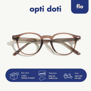 Gọng kính cận thời trang nam nữ FLO dáng tròn nhựa cao cấp lõi kim loại unisex OPTIDOTI