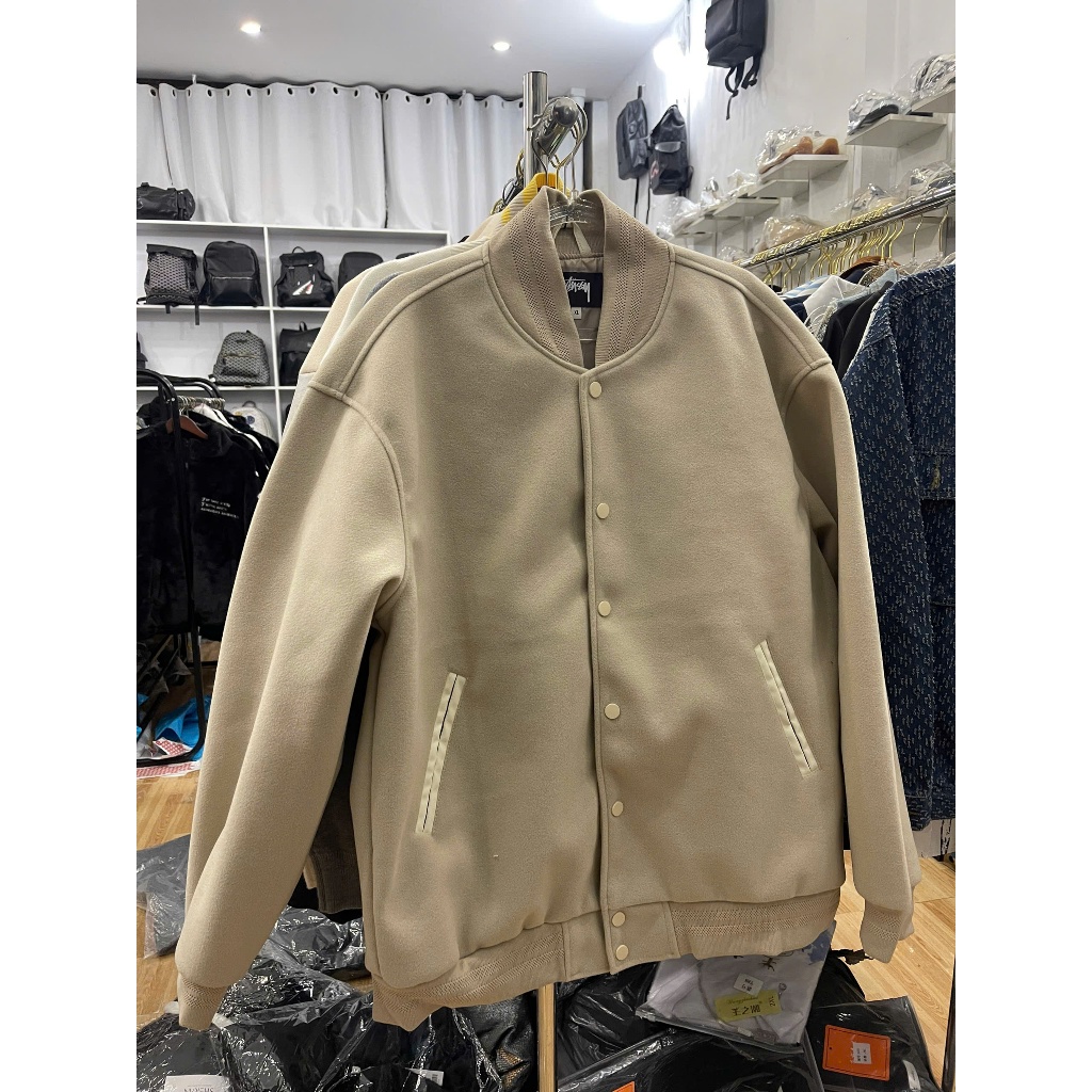 Áo   Khoác Varsity TUSSY SPORT BOMBER JACKET 23FW - Áo khoác thu đông logo streetwear unisex