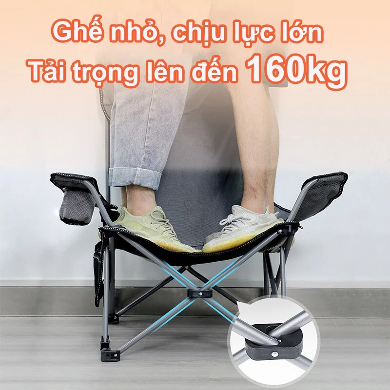Ghế thư giãn gấp gọn đa năng vải lưới thoáng khí, Ghế xếp thư giãn gấp gọn đa năng chịu tại 200kg khung hợp kim cao cấp | BigBuy360 - bigbuy360.vn