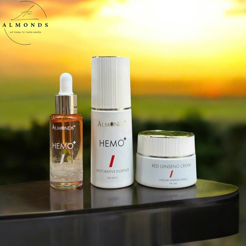 Combo Hemo Hỗ Trợ Dưỡng Sáng Da - Almonds - Tặng Một SRM Bí Đao