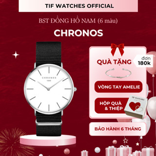 Đồng hồ Nam Chính Hãng CHRONOS Tif Watches Dây Vải Nato Cao Cấp Doanh Nhân Sang Trọng
