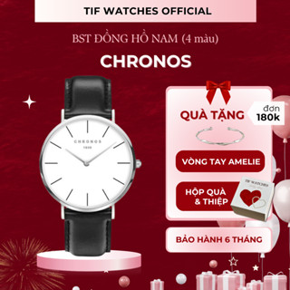 Đồng hồ Nam Chính Hãng CHRONOS Tif Watches Doanh Nhân Dây Da Cao Cấp Chống Nước Tốt Quà Tặng Bạn Trai