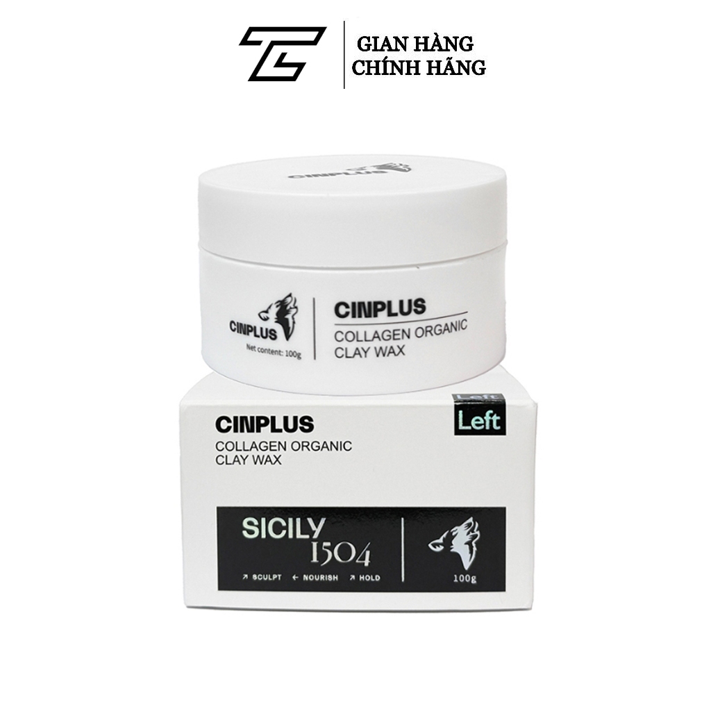 Sáp Vuốt Tóc Nam Cin Plus Clay Wax Sicily 1504 Left 100gr Bản Mới CINPLUS - Sáp Vuốt Tóc Hương Nước 
