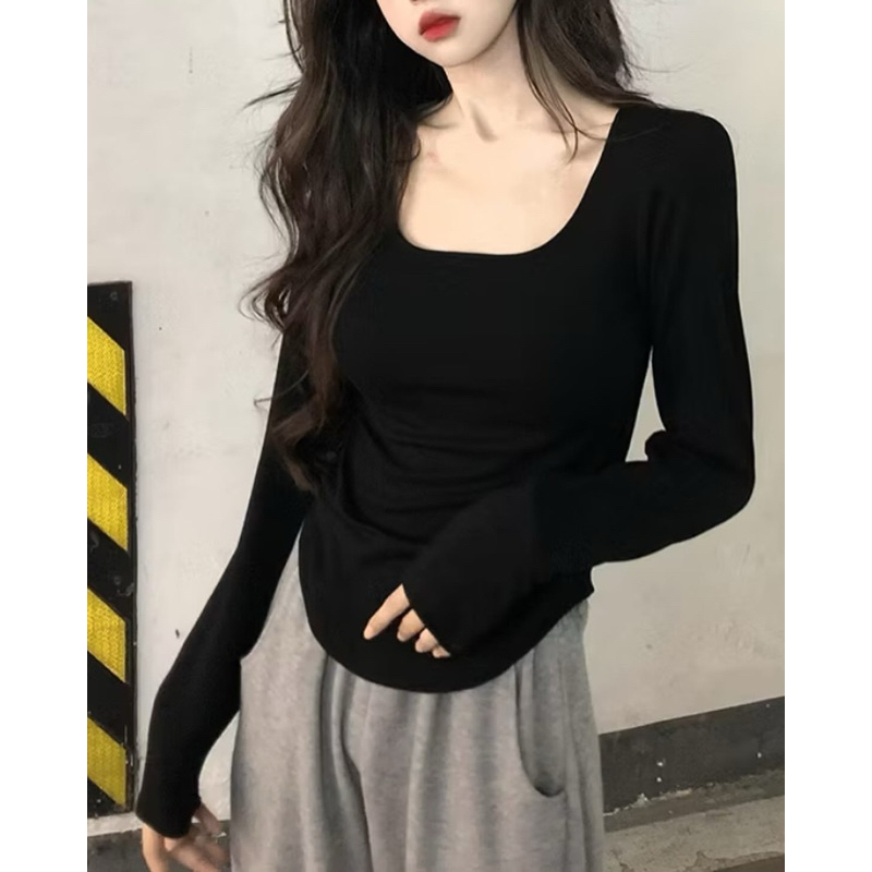 [góc pass đồ] áo croptop dài tay cổ vuông tôn dáng size S
