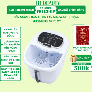 Bồn ngâm chân massage cao cấp con lăn tự động Serenelife SL12 HTBeauty massage rung thủy lực, 6 con lăn massage tự động